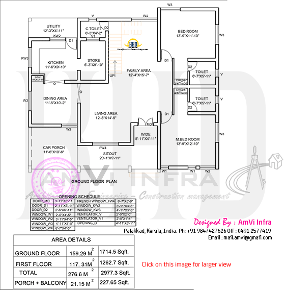 5 bedroom house elevation with floor plan - Kerala Home Design and ...