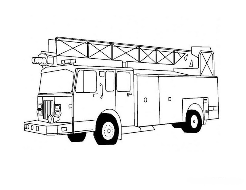 fire truck clipart black and white - photo #46