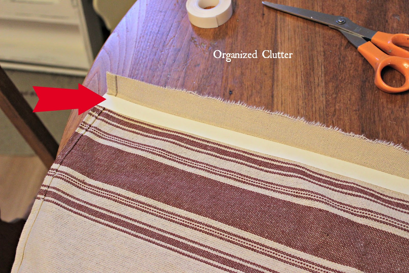 Buffalo Check Stenciled No Sew Flour Sack Towel Valances