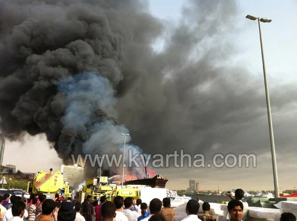 Dhow catches fire in Dubai Creek 