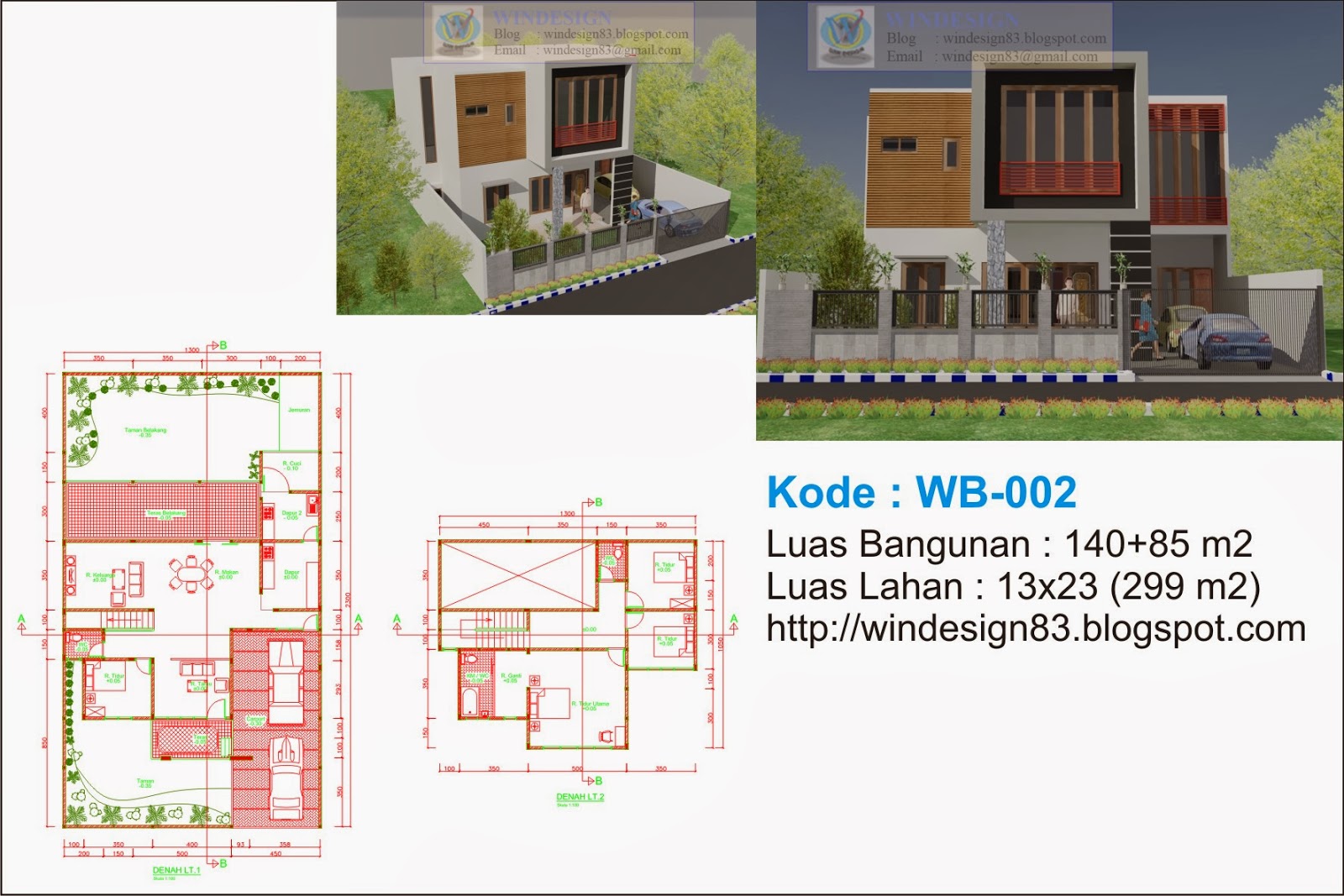 Rumah Tinggal Lantai 2 Konsep Minimalis Bekasi Jawa Barat