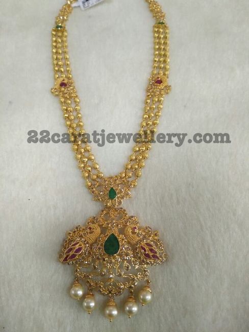 Gold Balls Peacock Set - Jewellery Designs