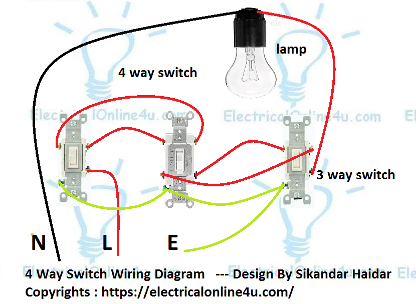 How To Wire 4 way Switch Wiring Diagram - Electrical Online 4u - All