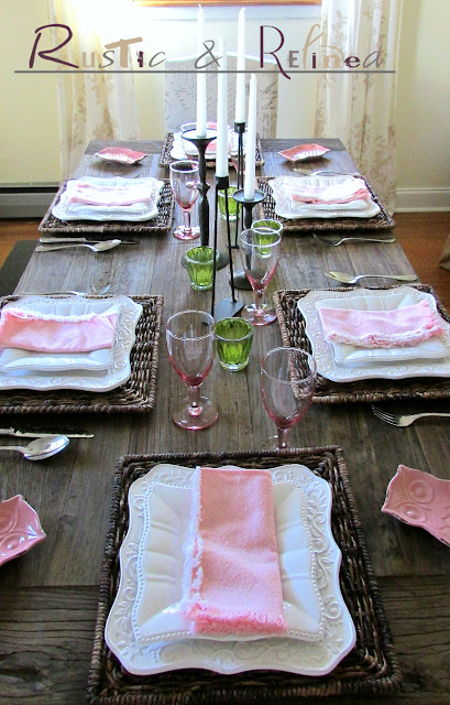 Pink & White Spring Tablescape Ideas @ Rustic-refined.com