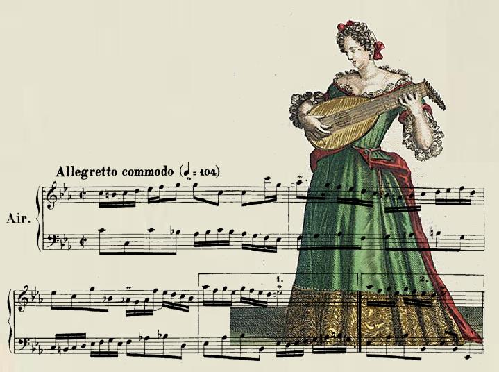 аллеманда из французской сюиты до минор баха. ария из французской сюиты баха. бах сюита 6 ми мажор. иллюстрации старинных сюит. 6 французских сюит.