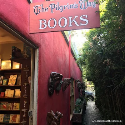 entrance to Pilgrim's Way Books shop in Carmel, California