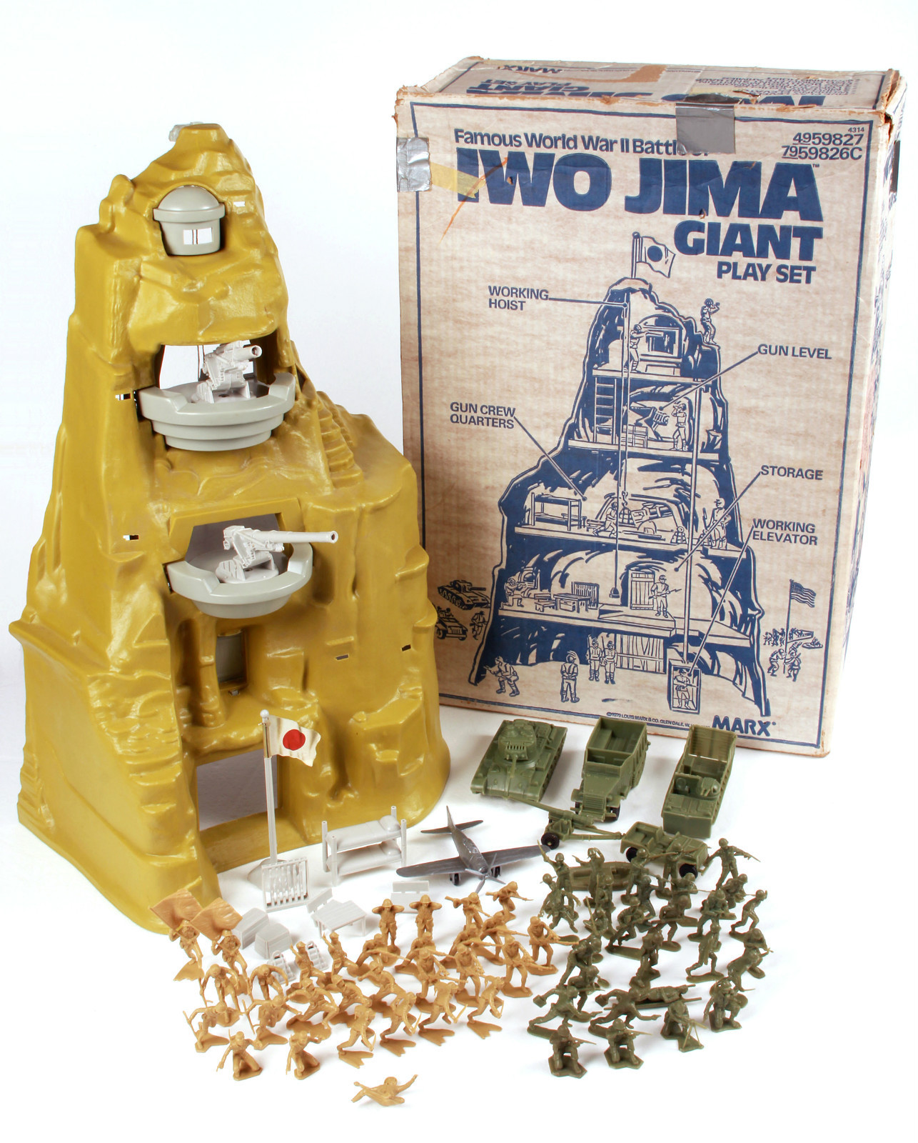 Marines In Forest Green Marx Iwo Jima Giant Playset