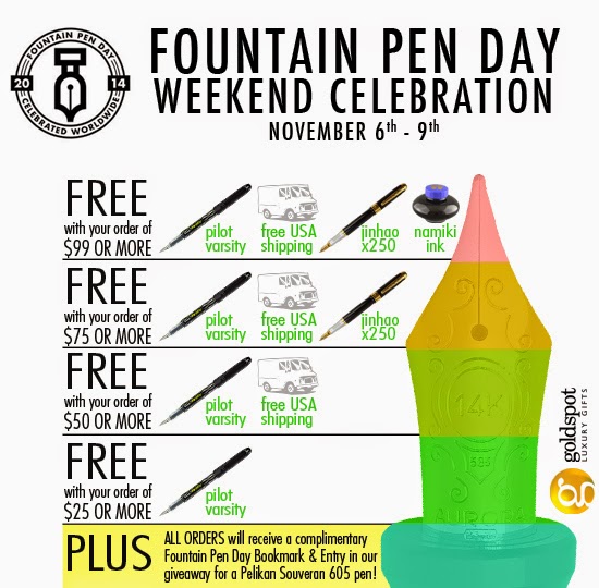 Goldspots Fountain Pen Day 2014 Celebration Sale