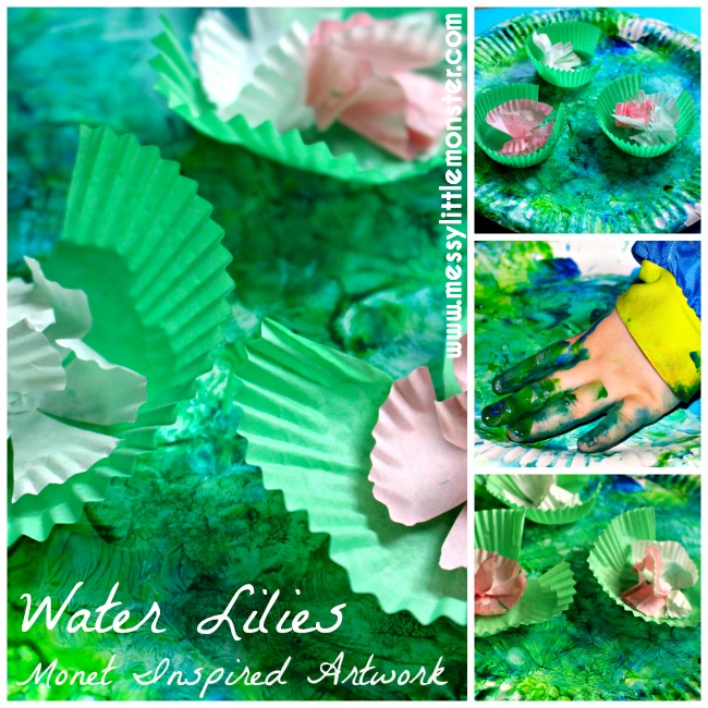 Claude Monet Inspired Water Lilies Art For Kids Messy Little Monster