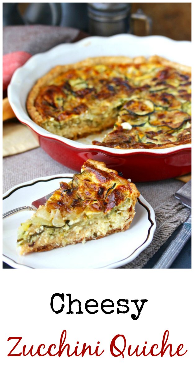 This cheesy zucchini quiche is loaded with freshly harvested onions and zucchini, the bounty of summer that you can find at farmer's markets right now.