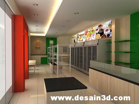 Desain renovasi interior toko roti kue makanan - DESAIN RUMAH 3D