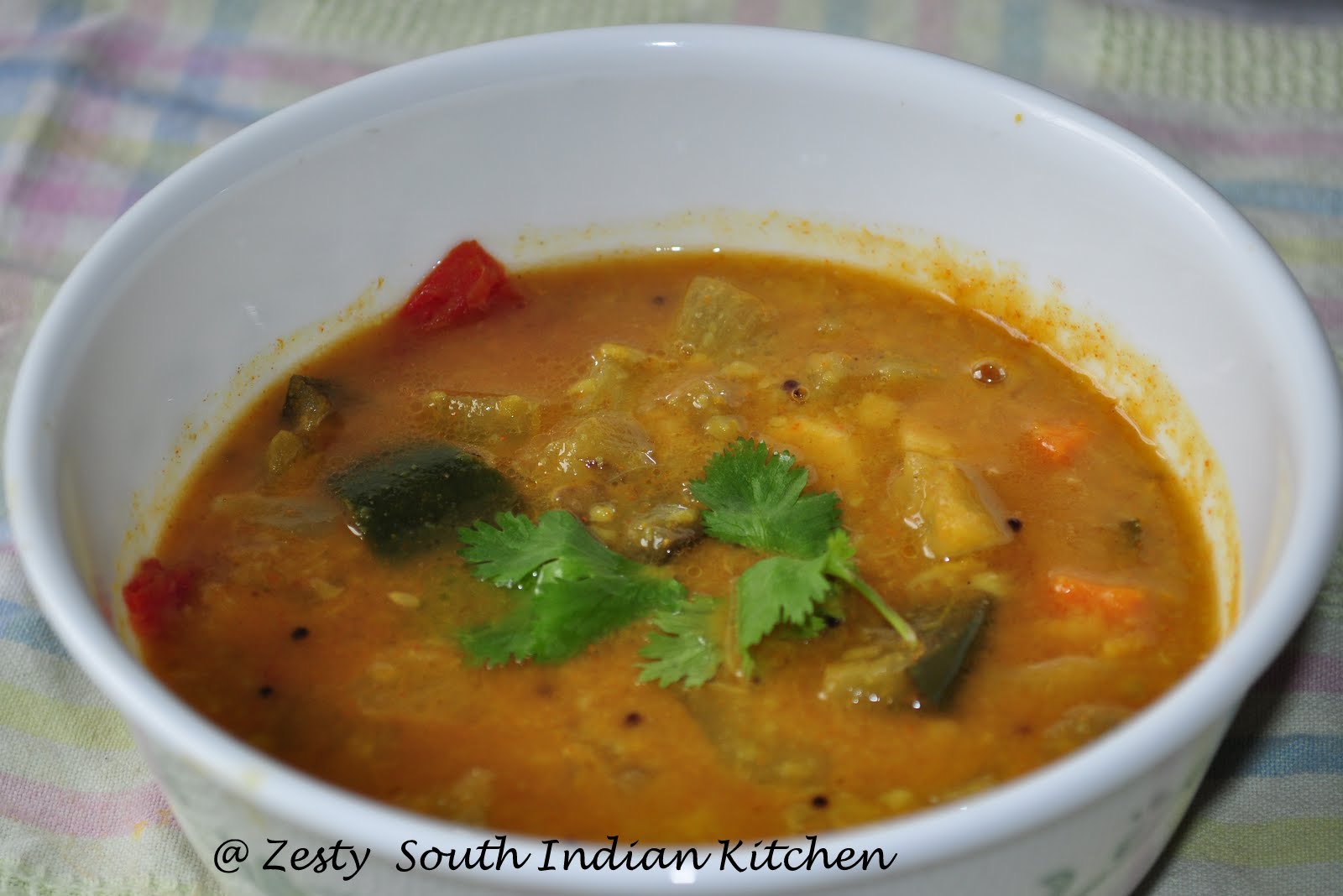 Sambar/ Vegetable Spicy Stew with Lentil and Tamarind - Zesty South ...