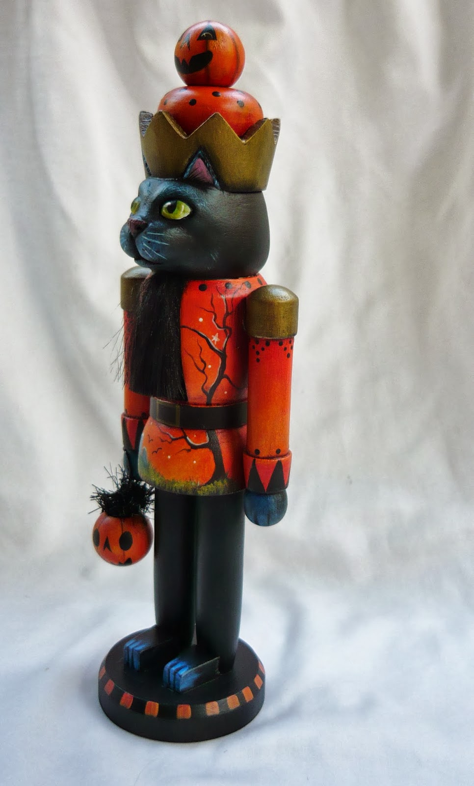 MAGIC BRUSH STUDIO OOAK HALLOWEEN BLACK CAT NUTCRACKER on eBay now!