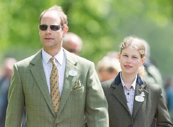 Sophie Countess of Wessex attends The Royal Windsor Horse Show, Countess jeweler, diamond earrings, fashions dress, diamond tiara