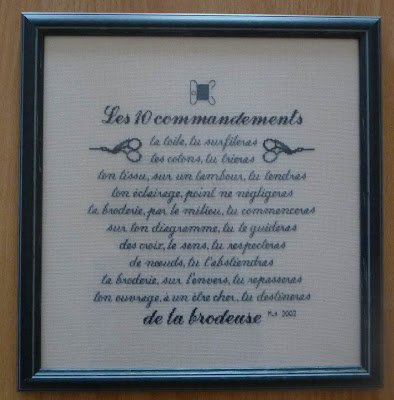 Les 10 Commandement de la Brodeuse,Broderie