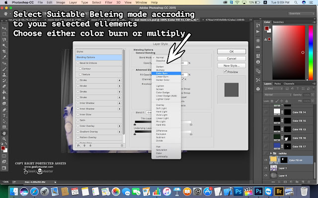 Selecting suitable blending mode in photoshop 