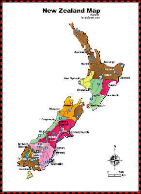 Political Map of New Zealand