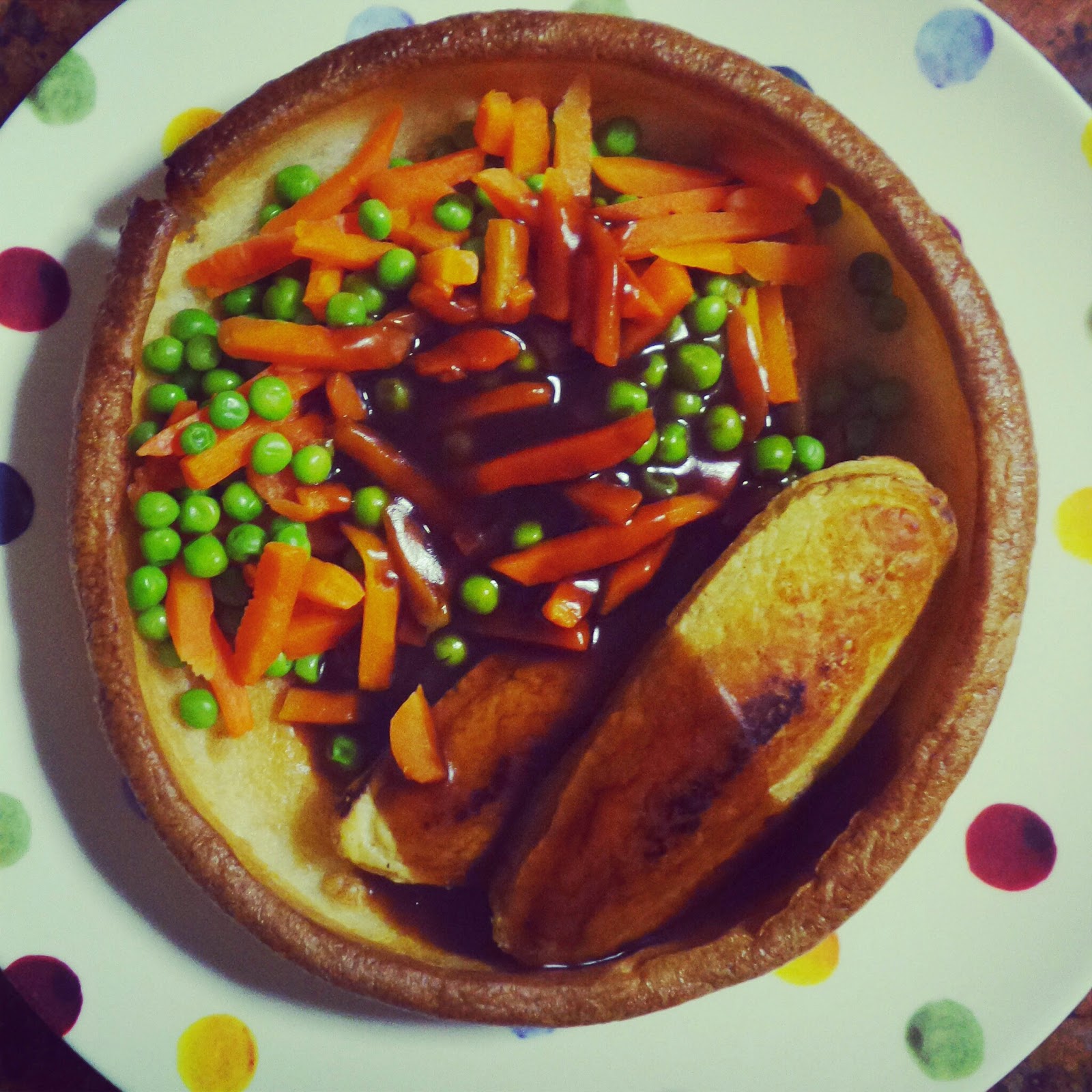 Quorn Chicken, Vegetables and Yorkshire Pudding