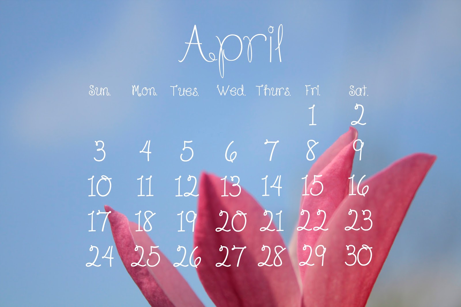 Desktop Calendar April 2016 Desktop Calendar April 2016