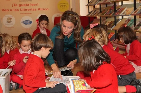 Princess Letizia visited the youth fair Madrid book at Conde Duque in Madrid