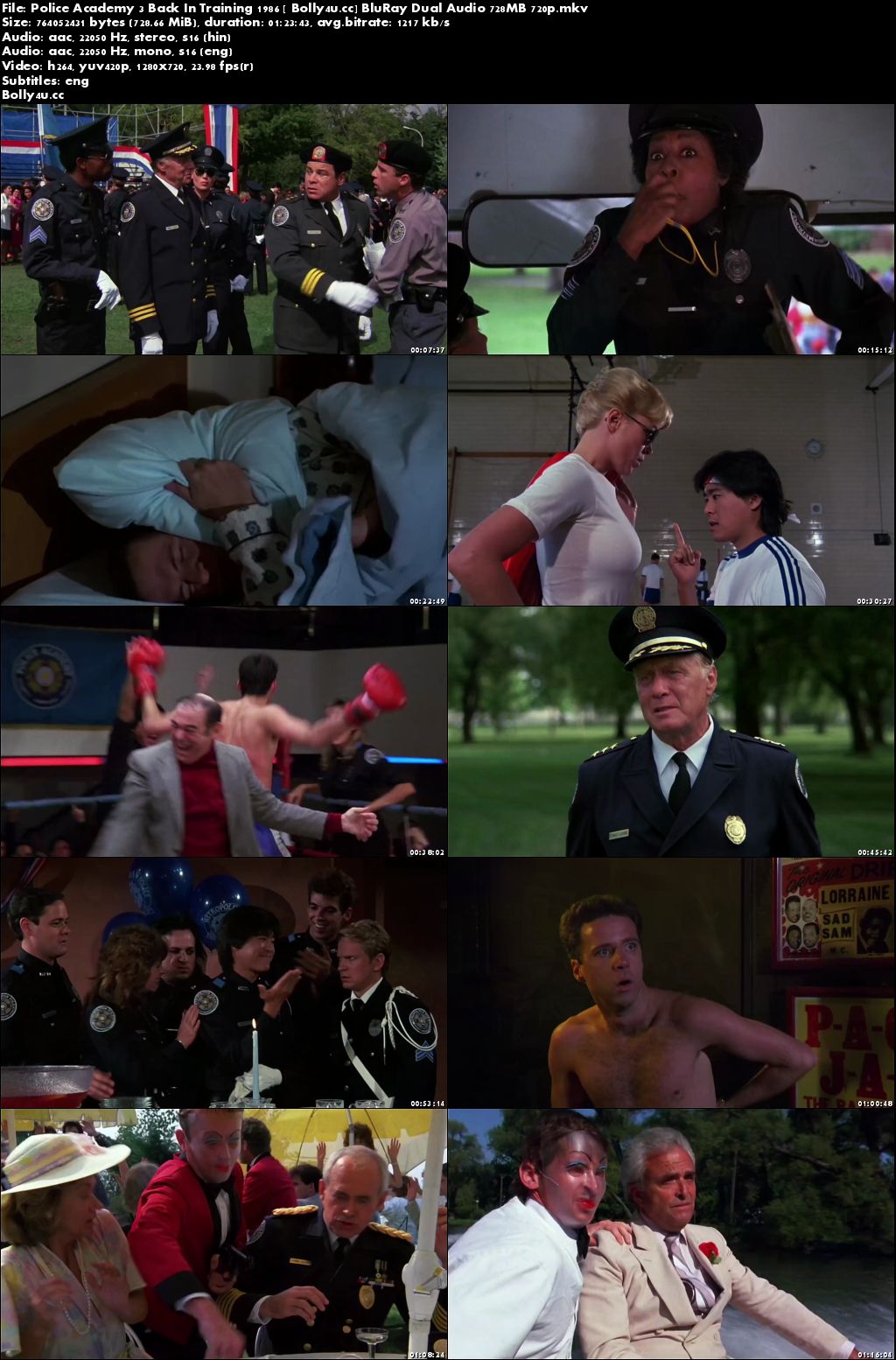 Police Academy 3 Back In Training 1986 BluRay 700MB Hindi Dual Audio 720p Download