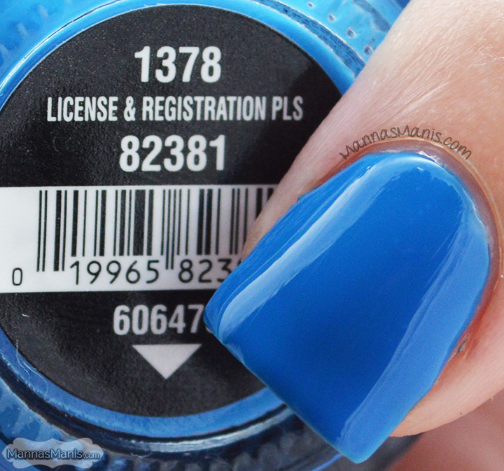 China Glaze Road Trip License and Registration Pls, a blue creme nail polish