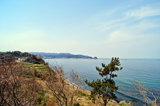 a view of Wajima harbor in the distance　