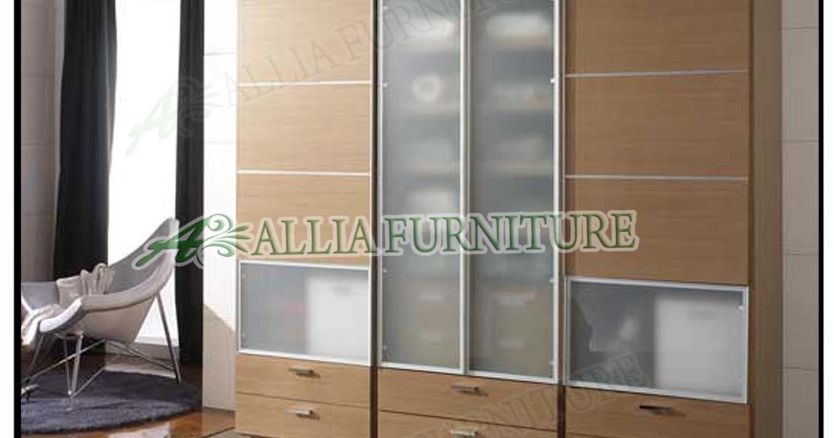  Lemari  baju minimalis modern  kaca Xavi Allia Furniture
