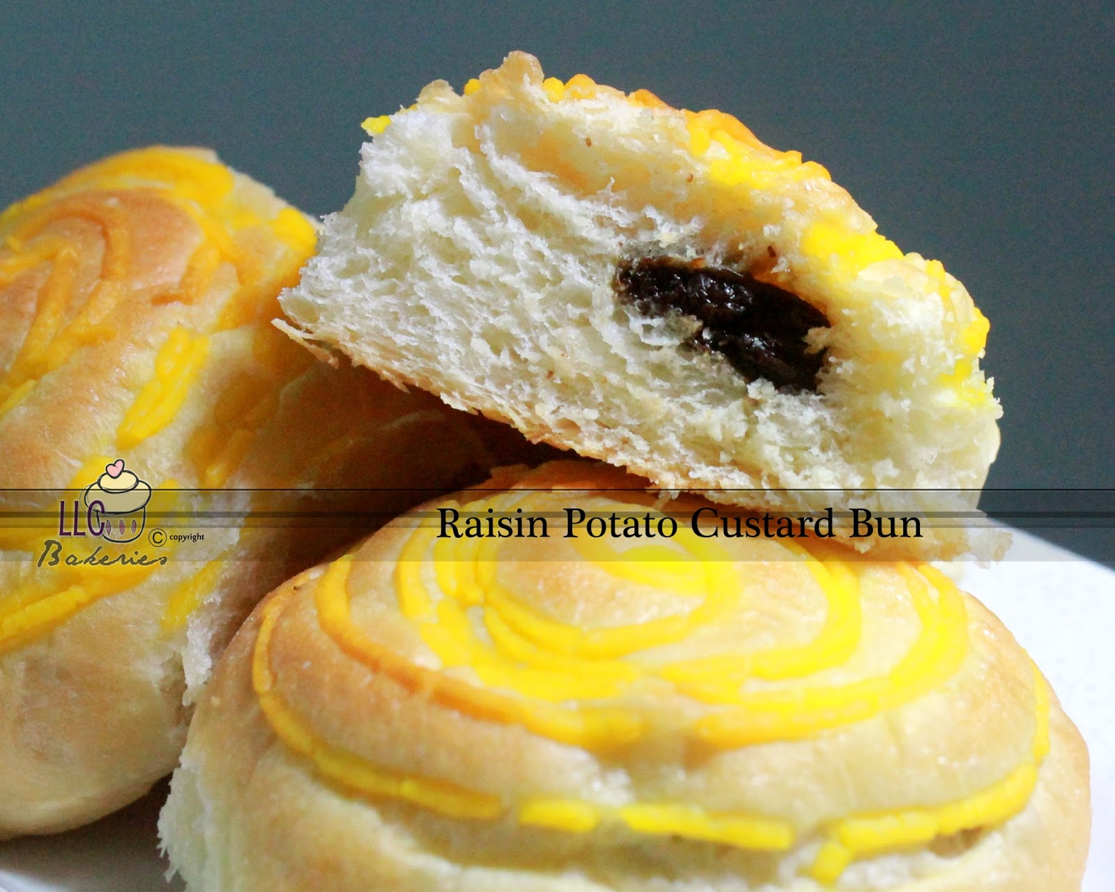 LLC Bakeries Raisin Potato Custard Bun