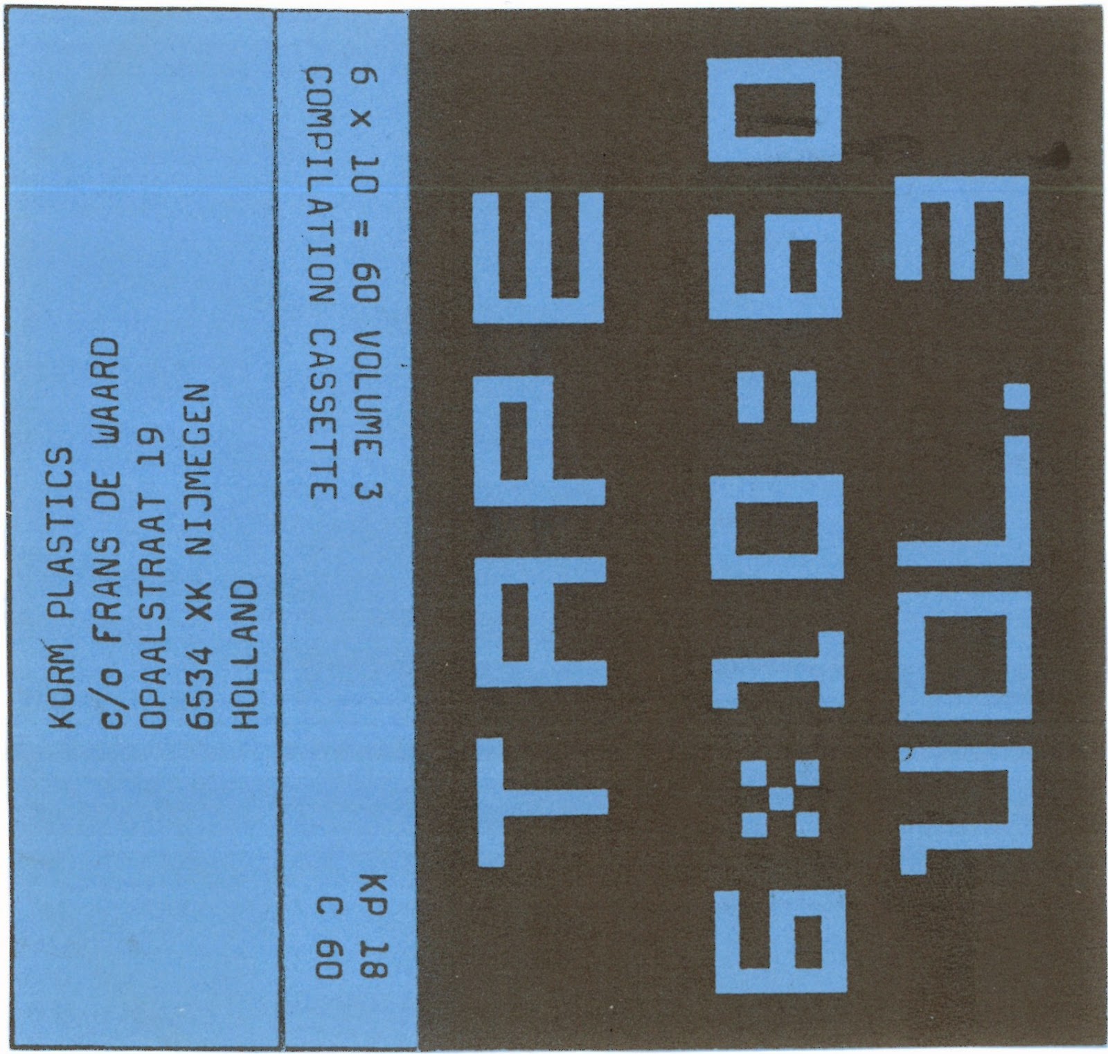 WET DREAMS VARIOUS 6 X 10 = 60 VOL.3 (Korm Plastics ‎ kp 6) (Cassette, Compilation, Limited