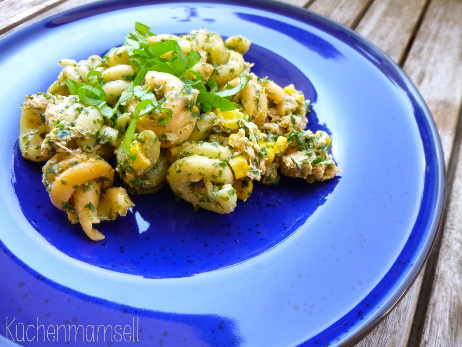 Küchenmamsell: Veganer Thunfisch Nudelsalat mit Mais