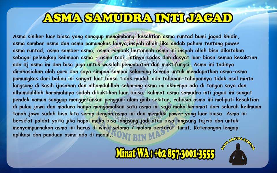 Sang Arjuna Kembar ASMA SAMUDRA INTI JAGAD