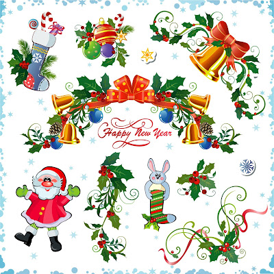 11 adornos navideños con fondo blanco para decorar su blog o pagina web en esta Navidad