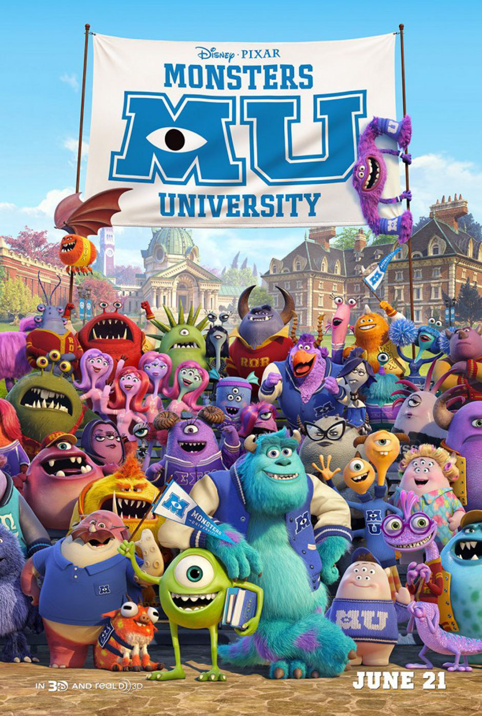 Monsters University 2013 film poster animatedfilmreviews.filminspector.com