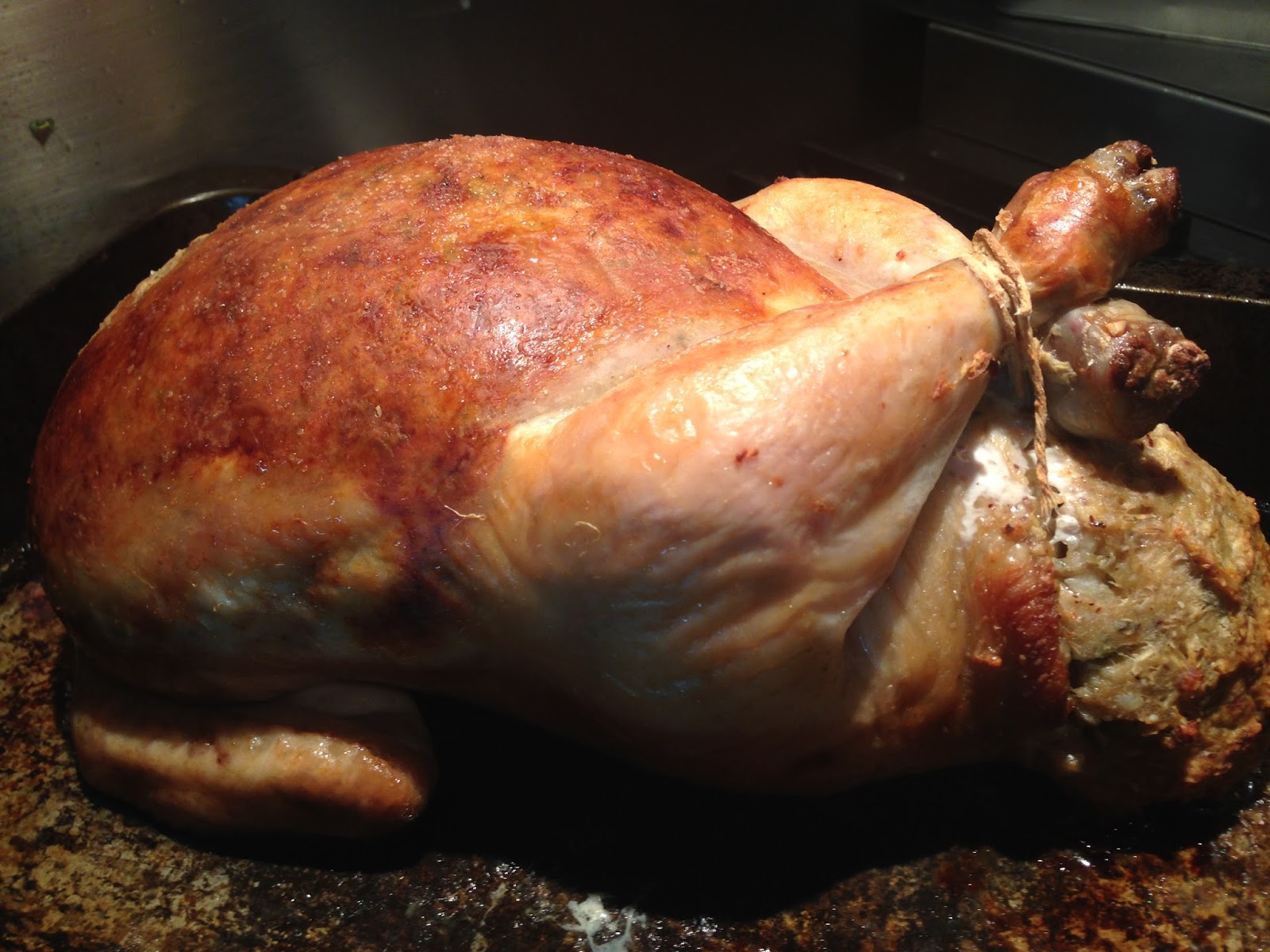 Roast Chicken with sausage stuffing