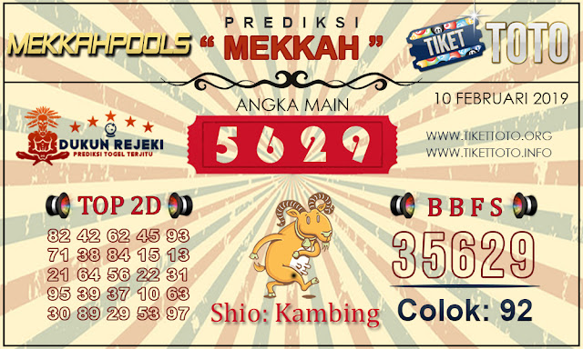 Prediksi Togel MEKKAH TIKETTOTO 10 FEBRUARI 2019