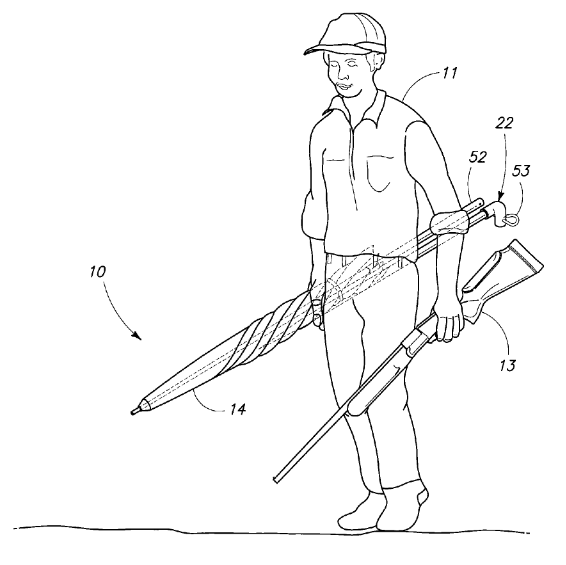 U.S. Patent 7,828,003 Figure 1, Hunter Carrying Blind and Rifle