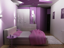 bedroom purple colors modern minimalist