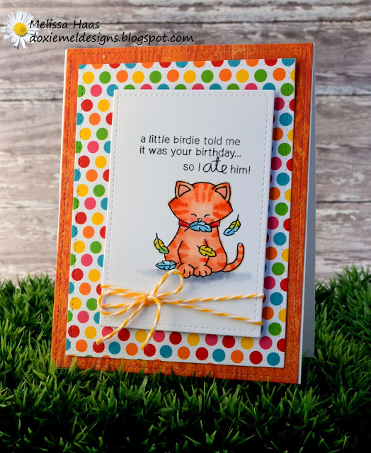 Kitty Birthday Card by Melissa Haas | Newton's Birthday Flutter stamp set by Newton's Nook Designs 