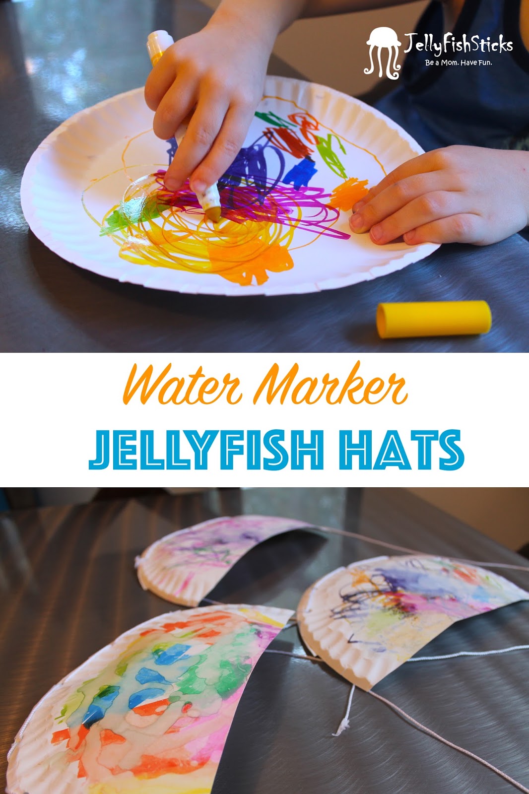 jellyfish water marker paper hats