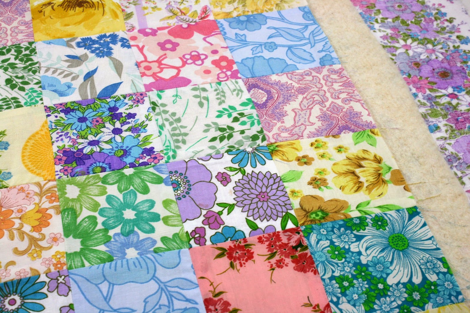 Amelie and Atticus: Bright New Vintage Sheet Quilt