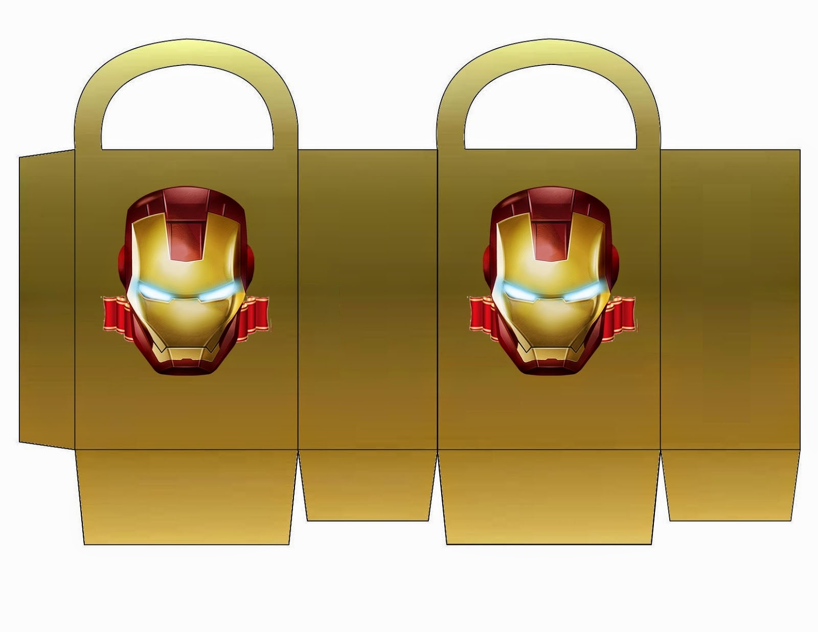 Gestionar Colibrí Facilitar Iron Man en Rojo y Dorado: Bolsa de Papel para Imprimir Gratis. - Oh My  Fiesta! Friki
