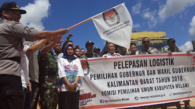 Kapolres Melawi Lepas Pengawalan Distribusi Logistik Pilgub Kalbar 2018 ke Sejumlah PPS Kecamatan di Melawi