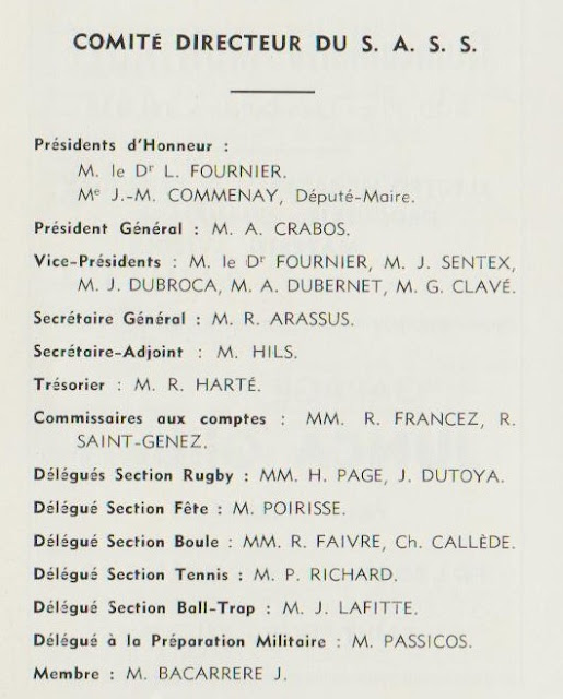 YPFRUGBY SAISON 1967 1968 1e DIVISION