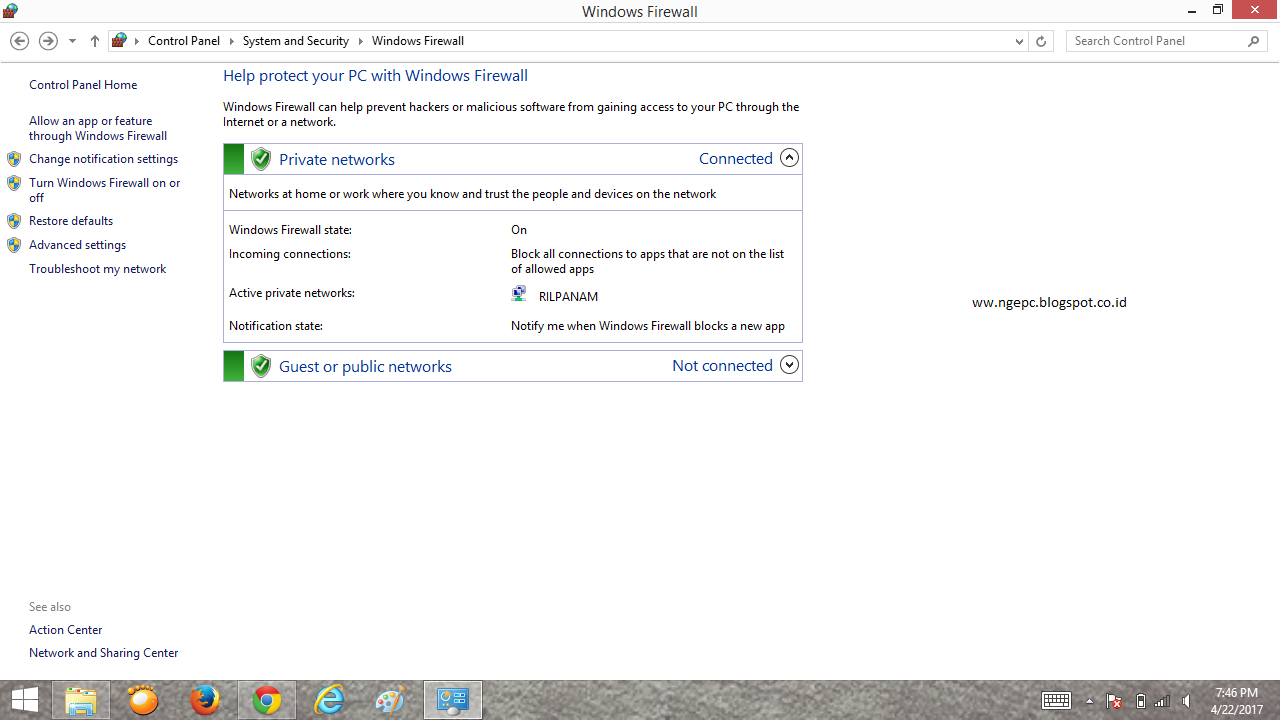 Cara Mematikan Windows Firewall Tutorial Komputer