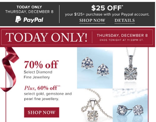 Hudson's Bay 70% Off Diamond Fine Jewellery + 60% Off Gold Gemstone & Pearl Fine Jewellery + $25 Off Paypal Special Offer Hudson's Bay 70% Off Diamond Fine Jewellery + 60% Off Gold Gemstone & Pearl Fine Jewellery + $25 Off Paypal Special Offer