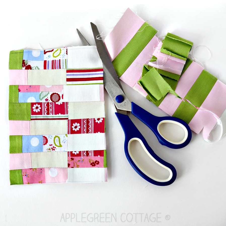 How To Frame A Patchwork Mini Fabric Art on Display AppleGreen Cottage