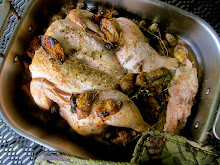 Roasted Chicken with Olives and Grilled Artichokes
