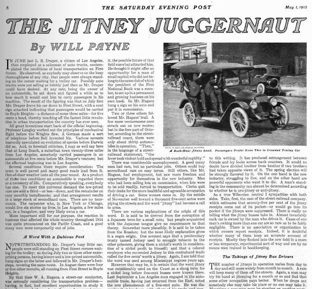 Just A Car Guy The first known jitney in the U.S. started in Los