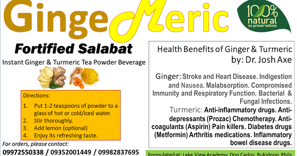 Ginger and Turmeric Tea Fortified Salabat Instant Ginger and